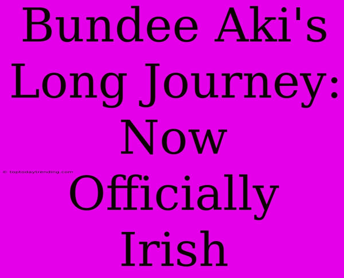 Bundee Aki's Long Journey: Now Officially Irish