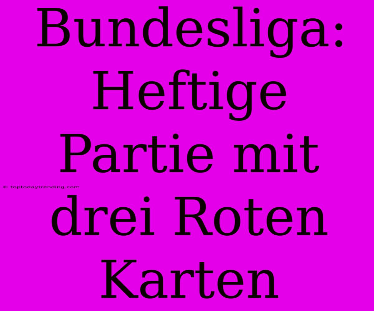 Bundesliga: Heftige Partie Mit Drei Roten Karten