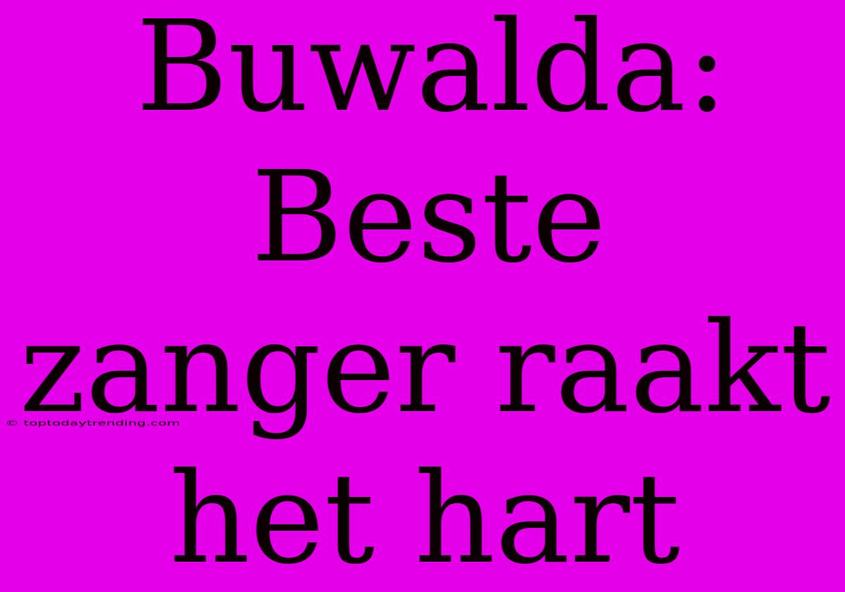 Buwalda: Beste Zanger Raakt Het Hart