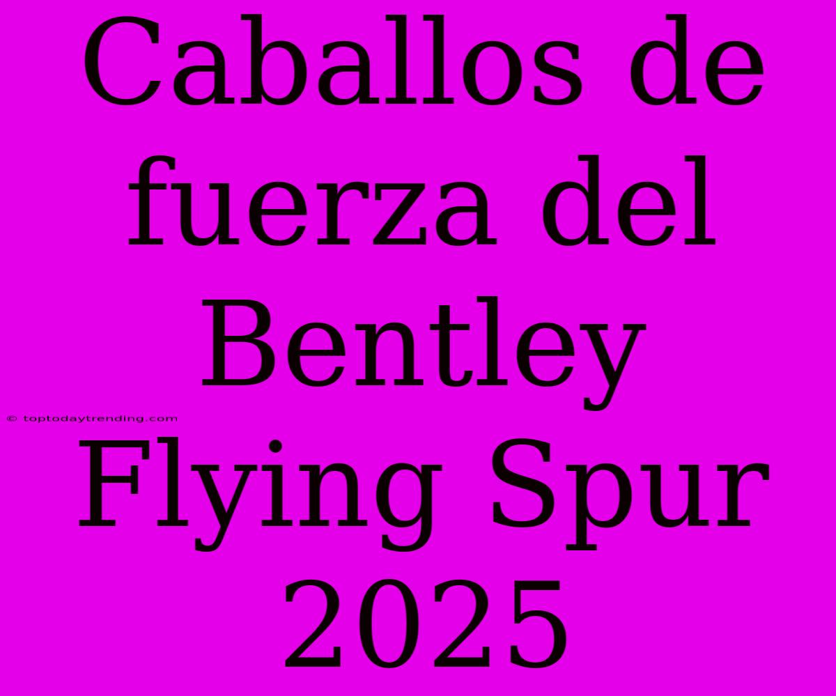 Caballos De Fuerza Del Bentley Flying Spur 2025