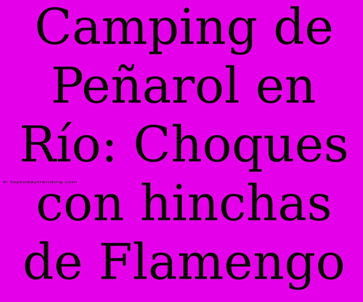 Camping De Peñarol En Río: Choques Con Hinchas De Flamengo