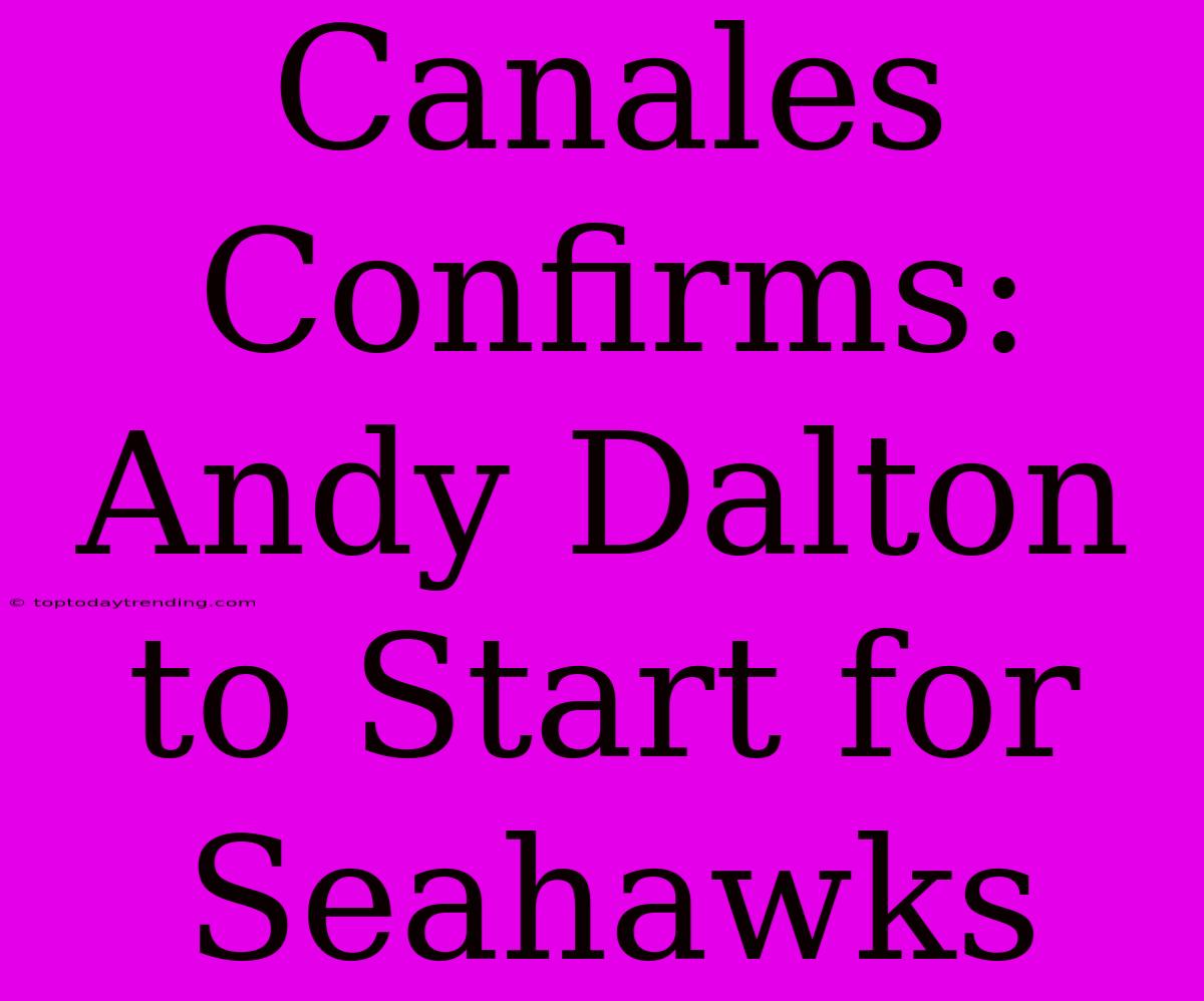 Canales Confirms: Andy Dalton To Start For Seahawks