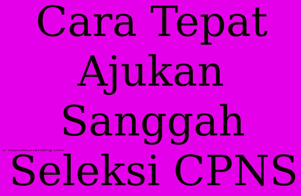 Cara Tepat Ajukan Sanggah Seleksi CPNS