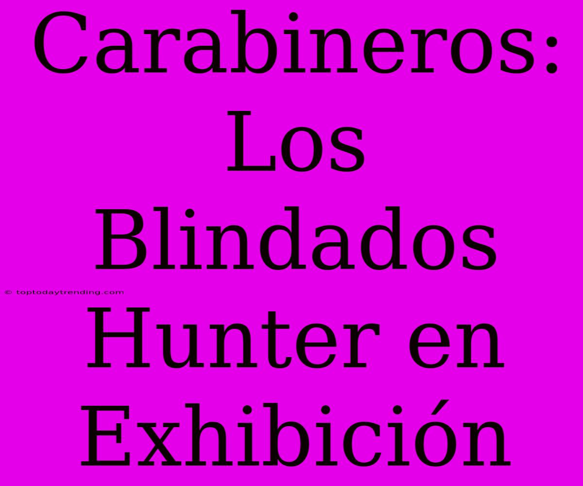 Carabineros: Los Blindados Hunter En Exhibición