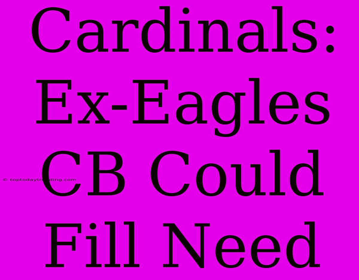 Cardinals:  Ex-Eagles CB Could Fill Need