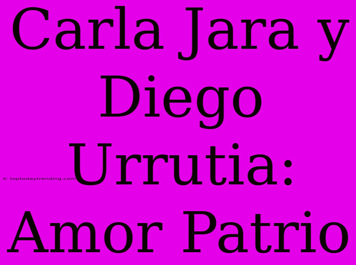 Carla Jara Y Diego Urrutia: Amor Patrio