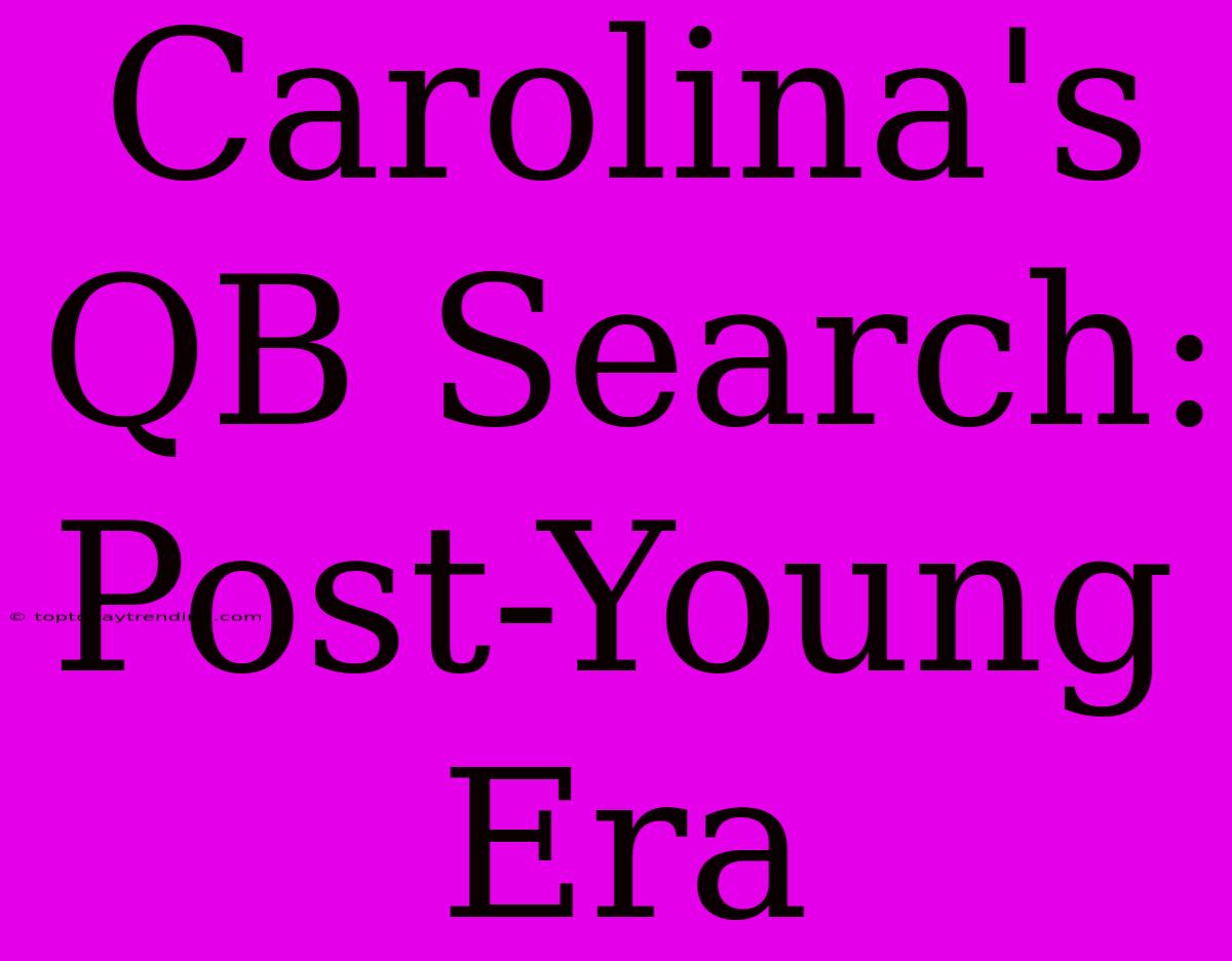 Carolina's QB Search: Post-Young Era