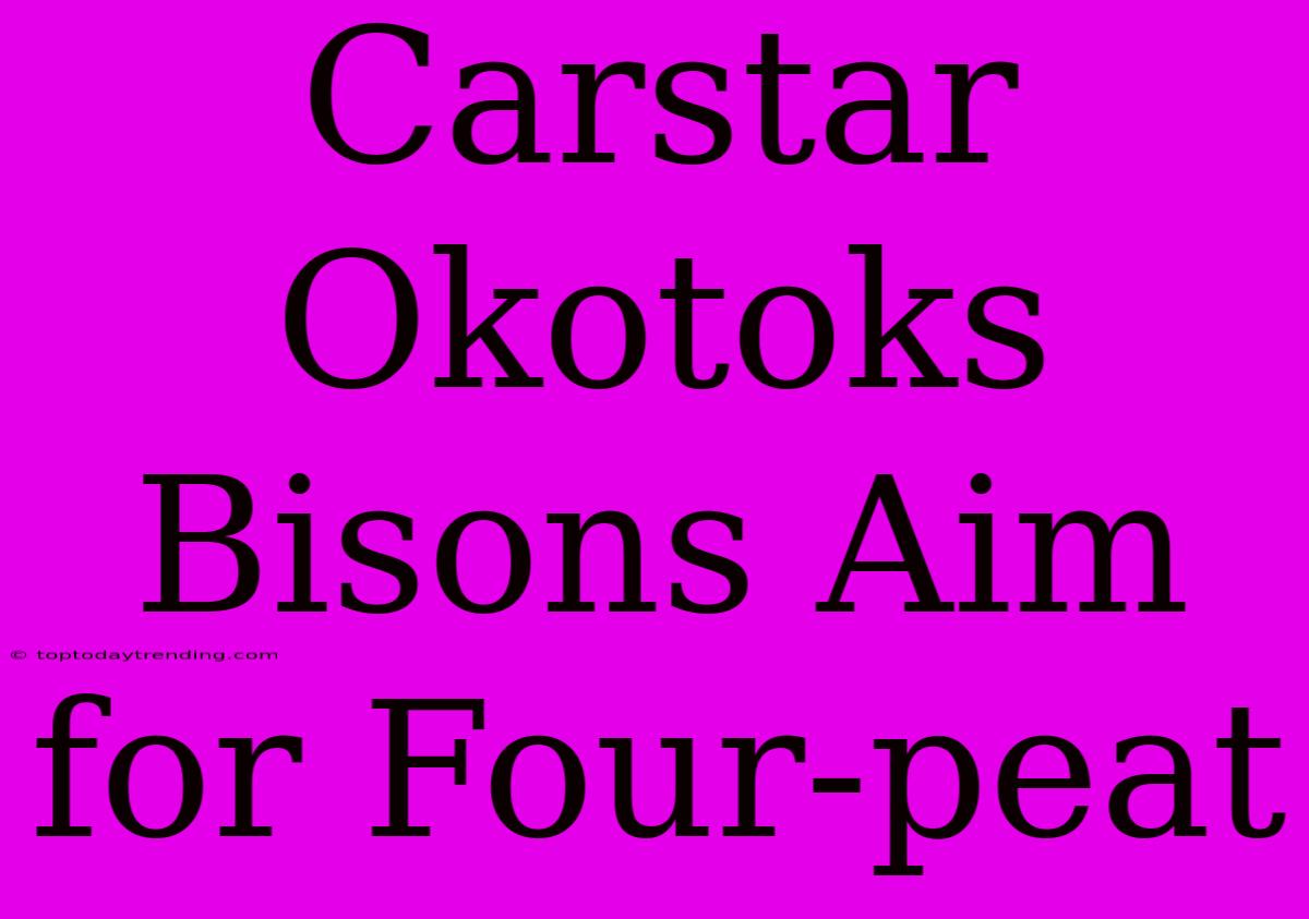 Carstar Okotoks Bisons Aim For Four-peat