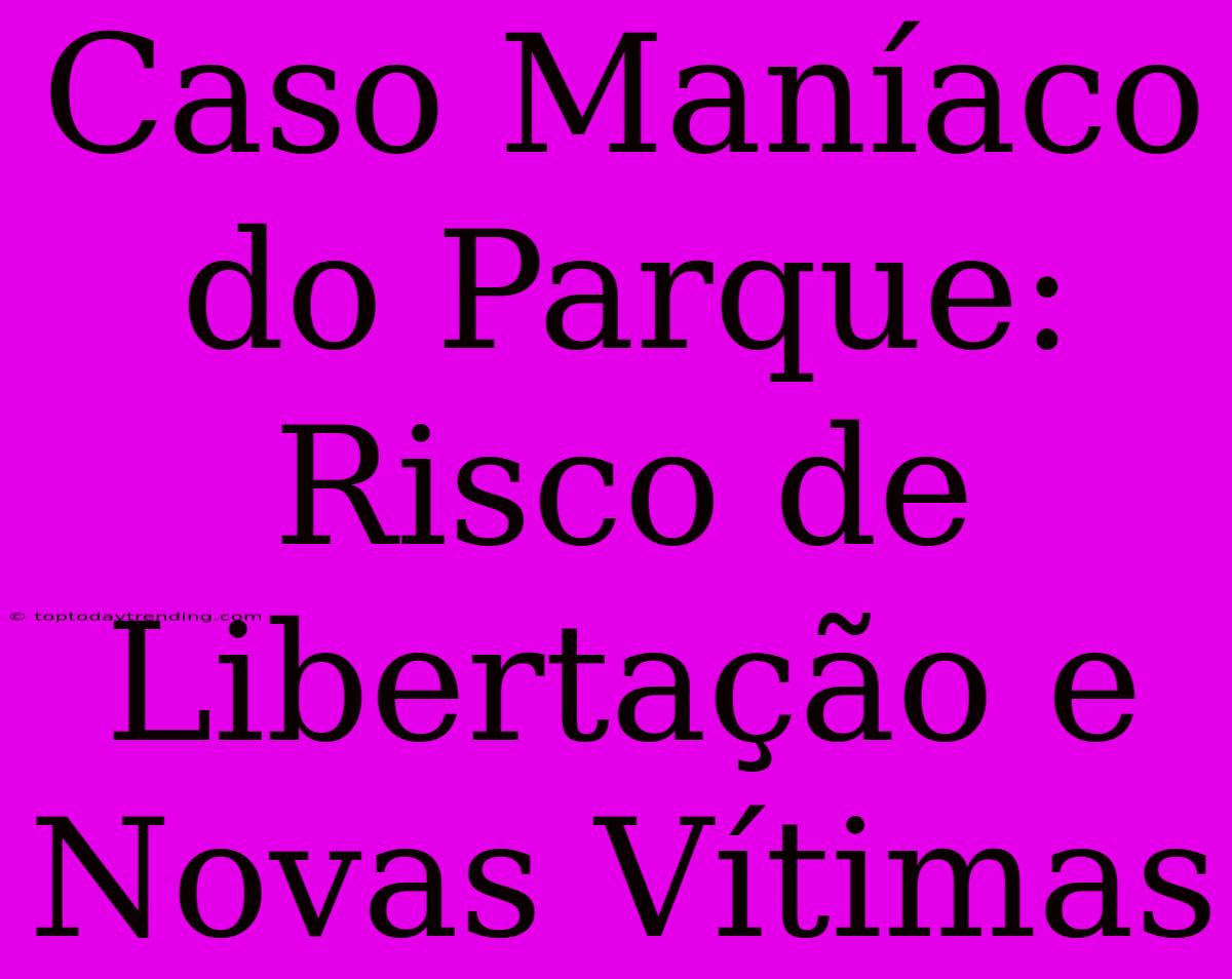 Caso Maníaco Do Parque: Risco De Libertação E Novas Vítimas