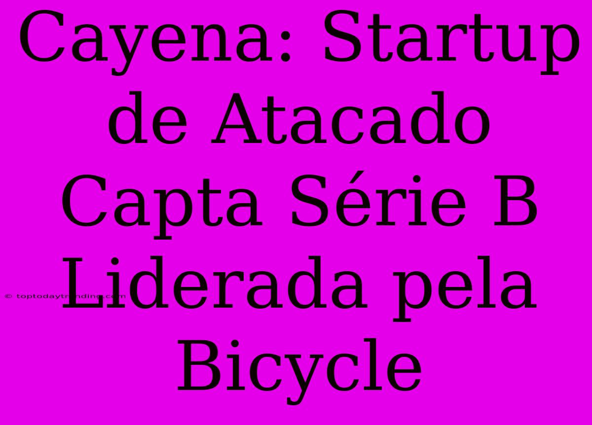 Cayena: Startup De Atacado Capta Série B Liderada Pela Bicycle