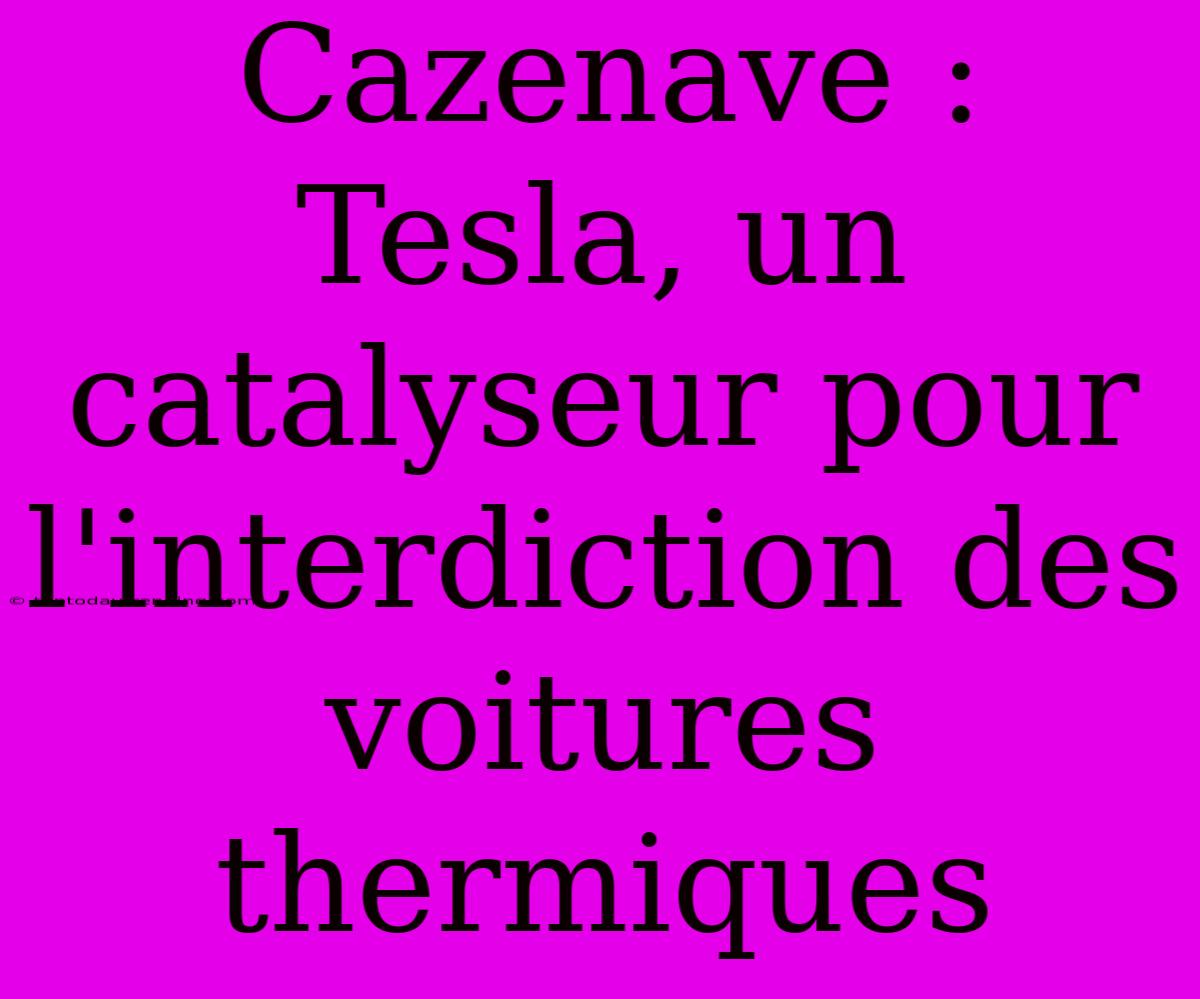 Cazenave : Tesla, Un Catalyseur Pour L'interdiction Des Voitures Thermiques