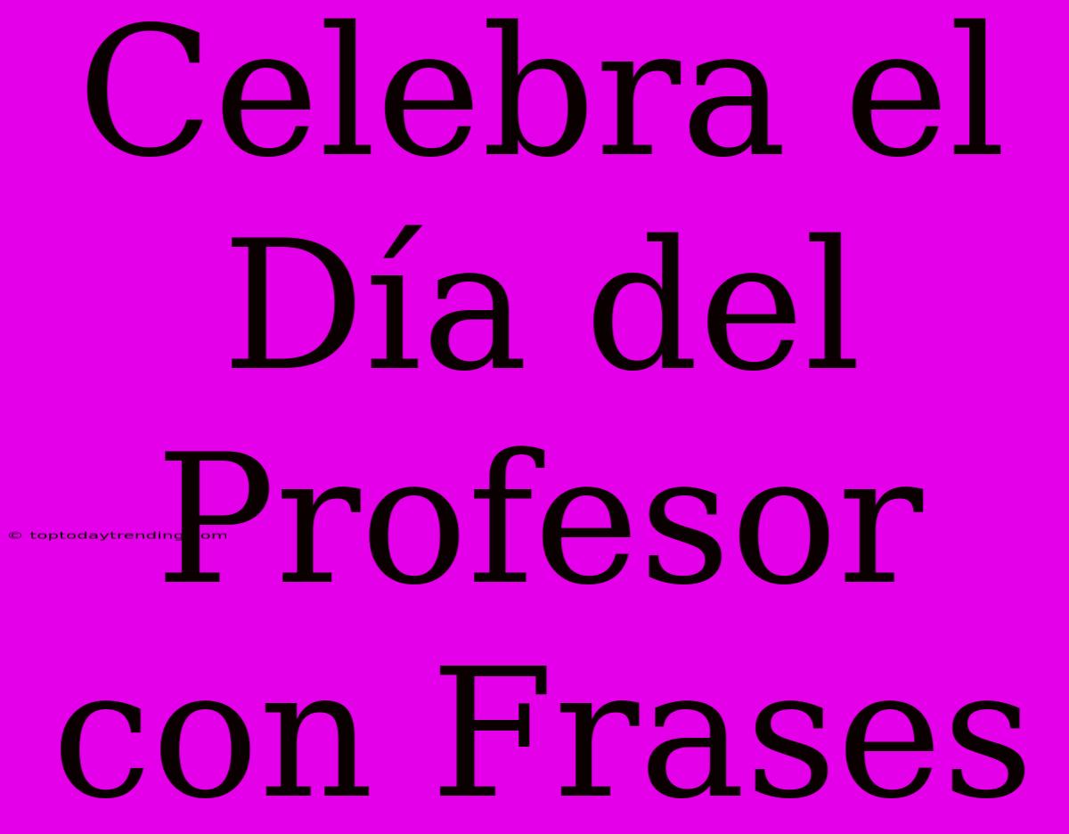 Celebra El Día Del Profesor Con Frases