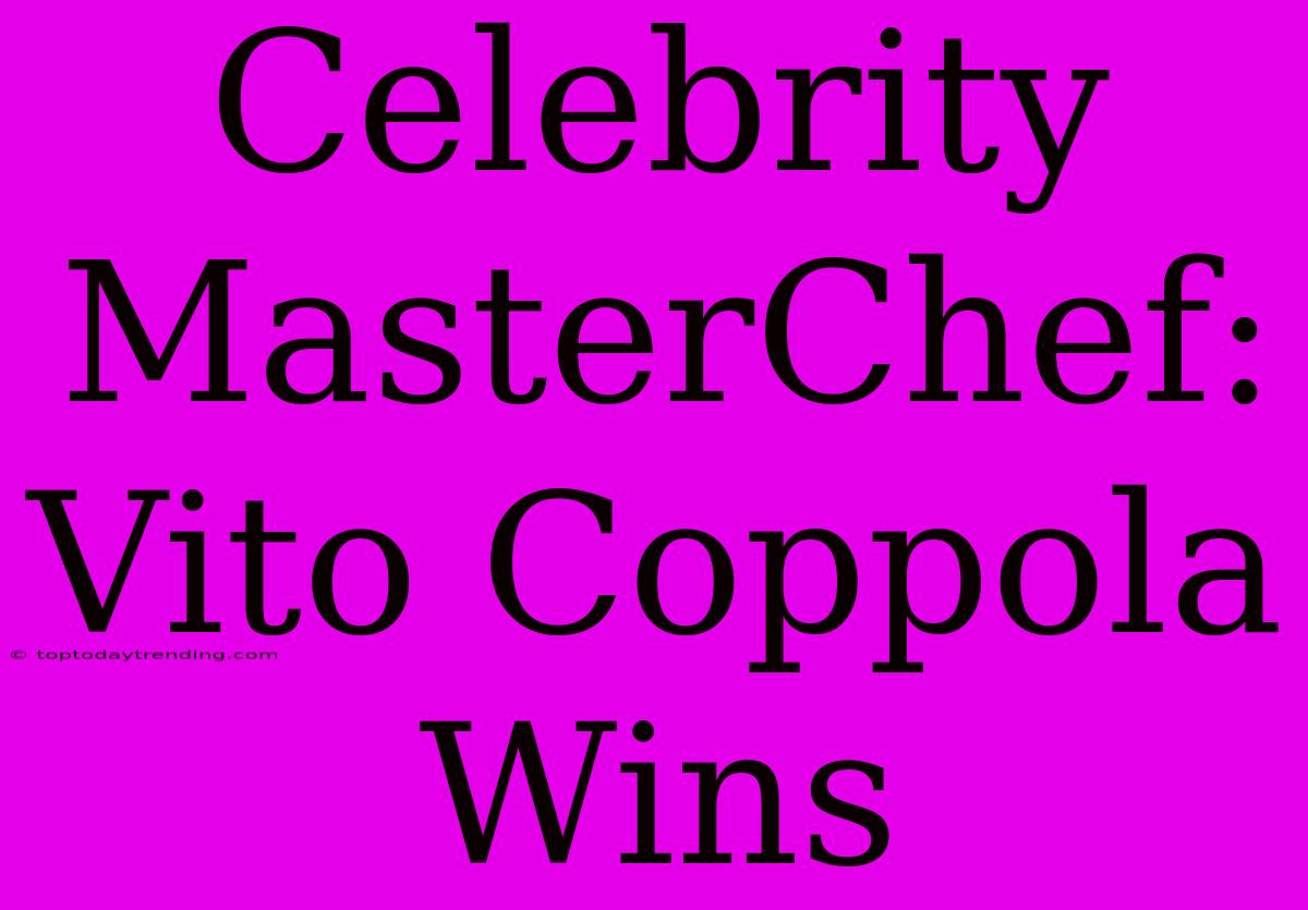 Celebrity MasterChef: Vito Coppola Wins