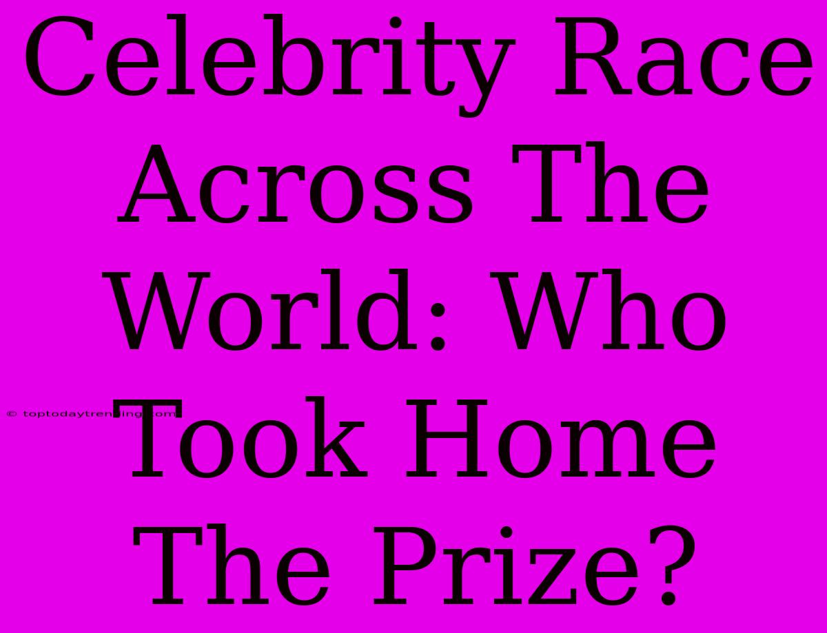 Celebrity Race Across The World: Who Took Home The Prize?