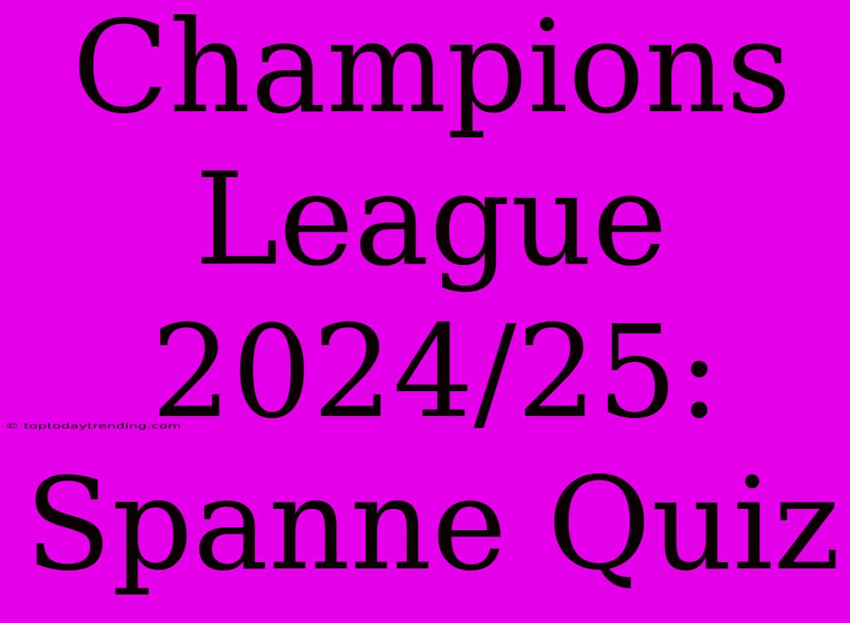 Champions League 2024/25: Spanne Quiz