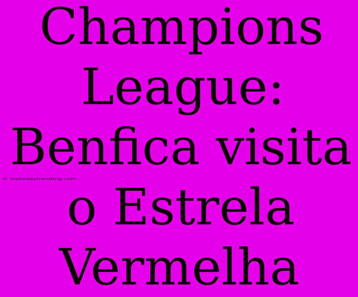 Champions League: Benfica Visita O Estrela Vermelha