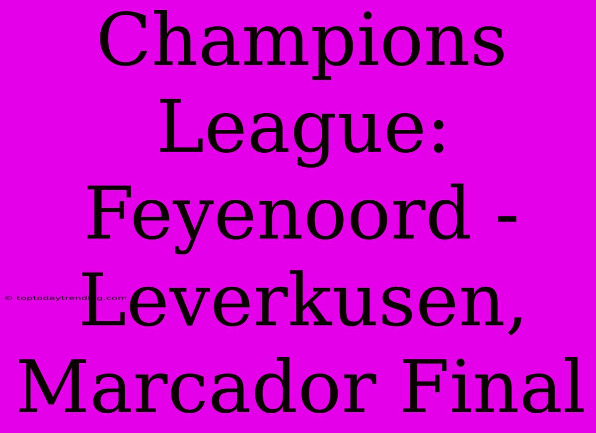 Champions League: Feyenoord - Leverkusen, Marcador Final