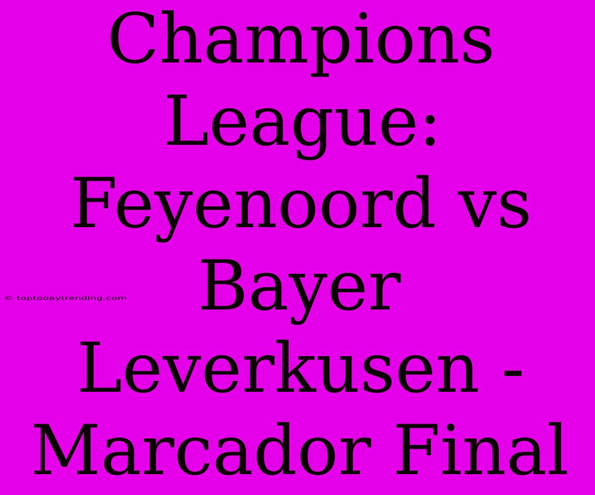 Champions League: Feyenoord Vs Bayer Leverkusen - Marcador Final