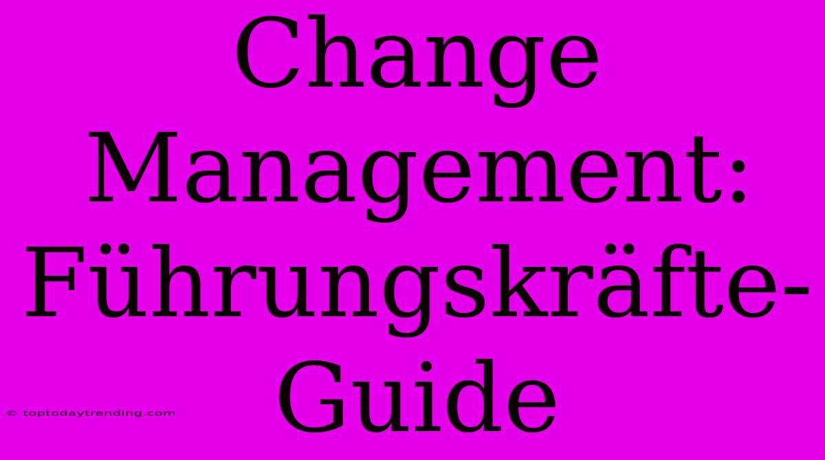 Change Management: Führungskräfte-Guide