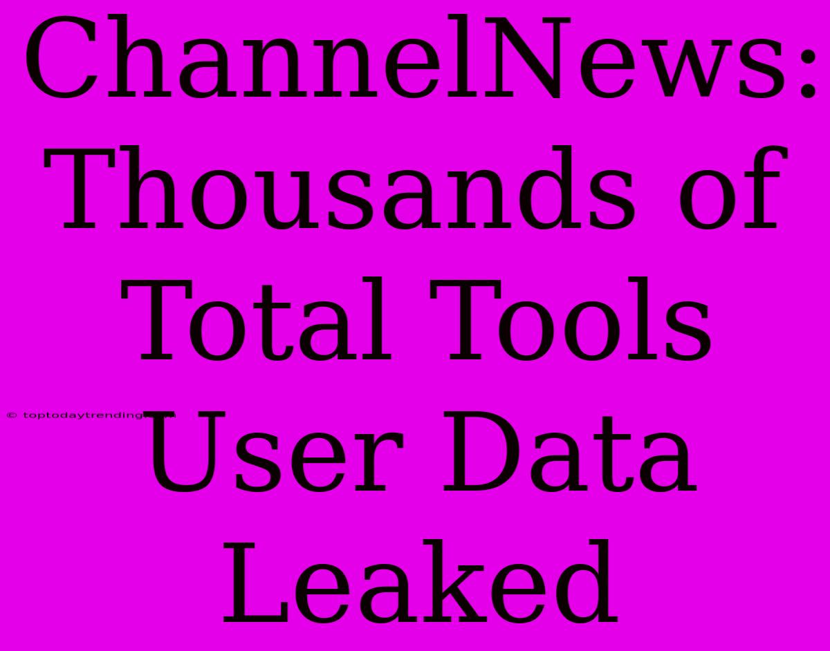 ChannelNews: Thousands Of Total Tools User Data Leaked