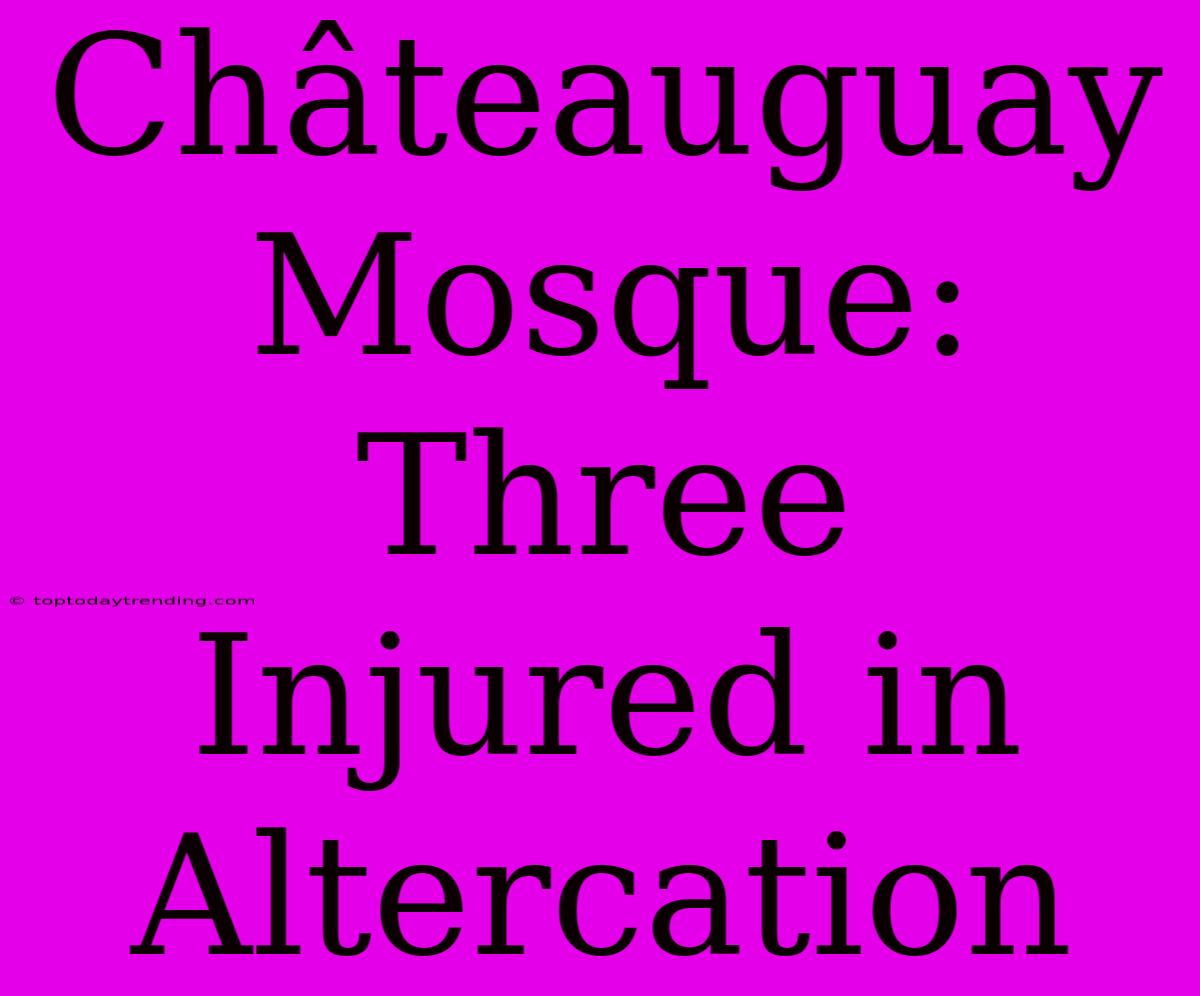 Châteauguay Mosque: Three Injured In Altercation