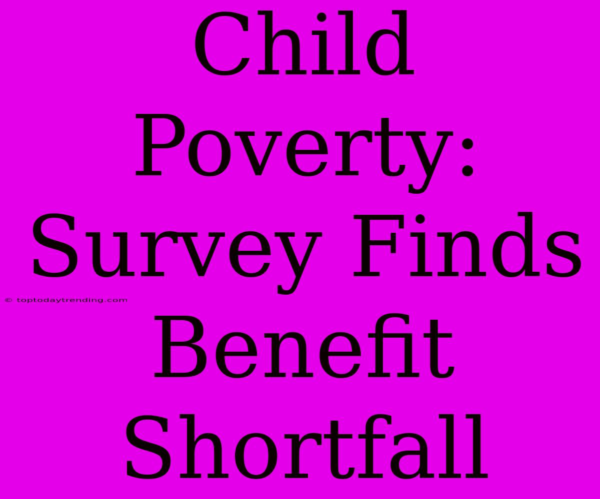 Child Poverty: Survey Finds Benefit Shortfall