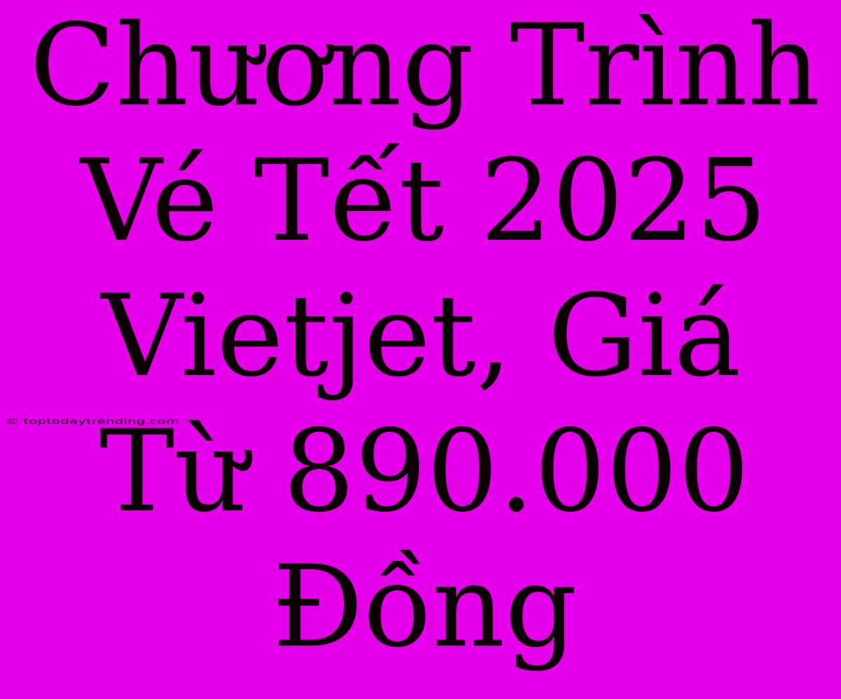 Chương Trình Vé Tết 2025 Vietjet, Giá Từ 890.000 Đồng