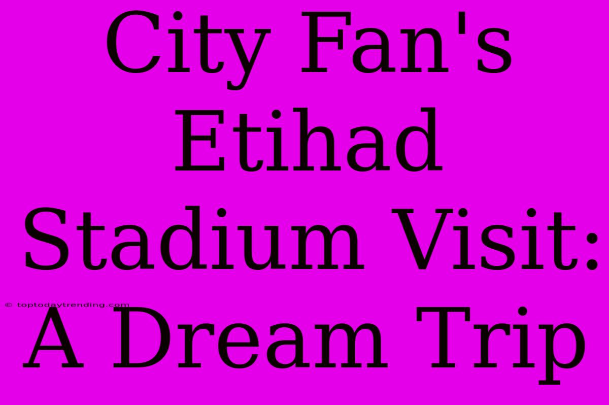 City Fan's Etihad Stadium Visit: A Dream Trip