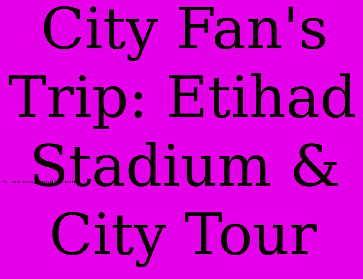 City Fan's Trip: Etihad Stadium & City Tour