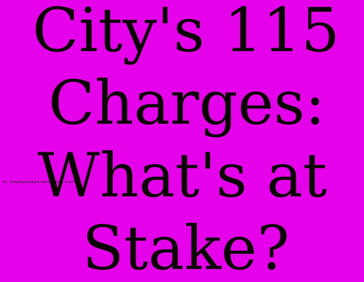 City's 115 Charges: What's At Stake?