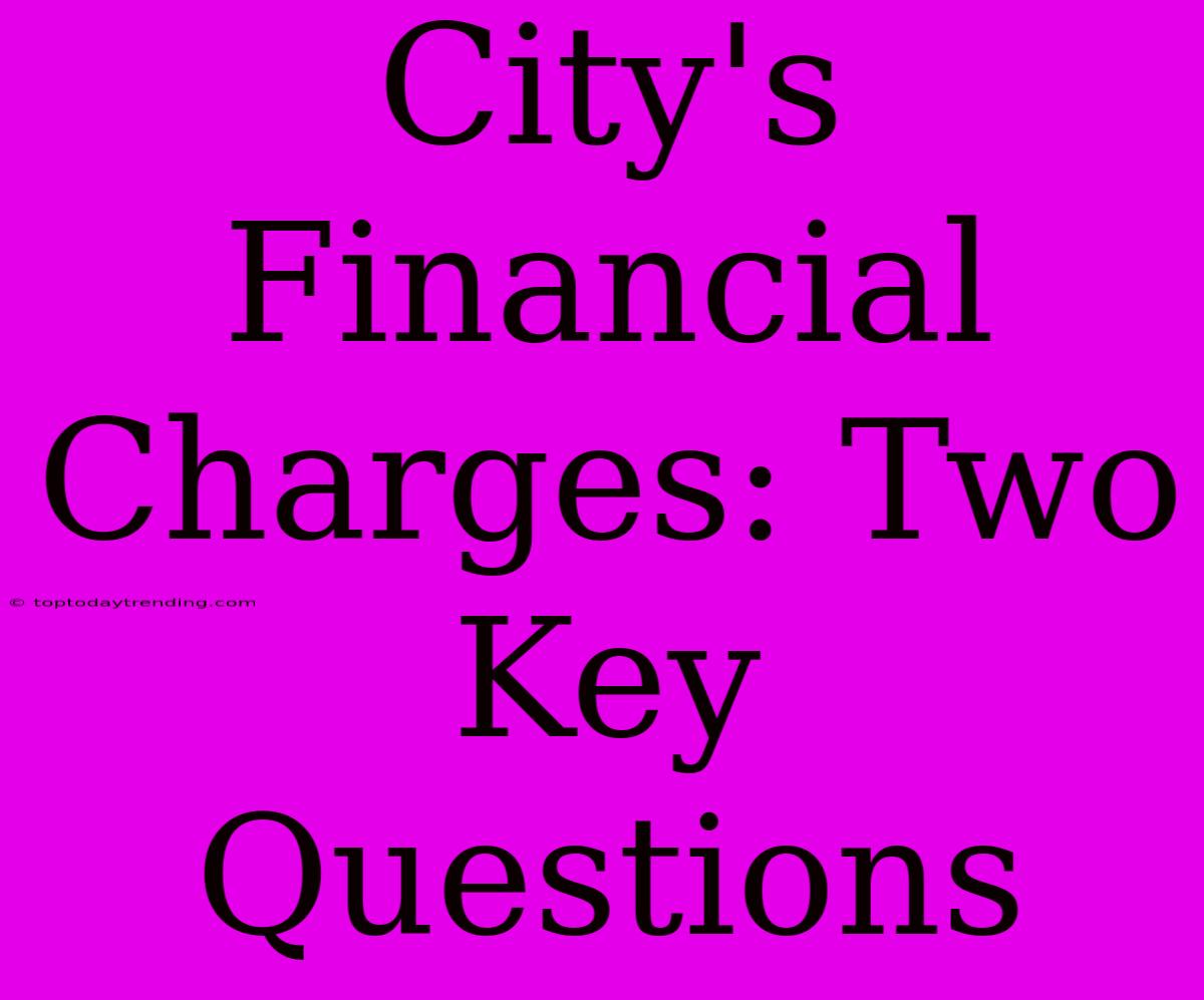 City's Financial Charges: Two Key Questions