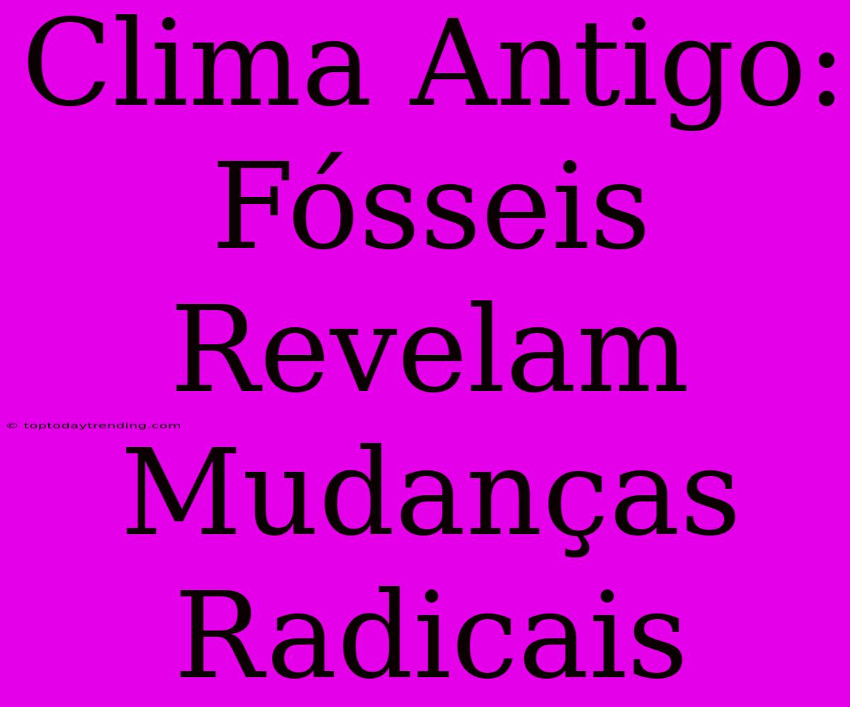 Clima Antigo: Fósseis Revelam Mudanças Radicais