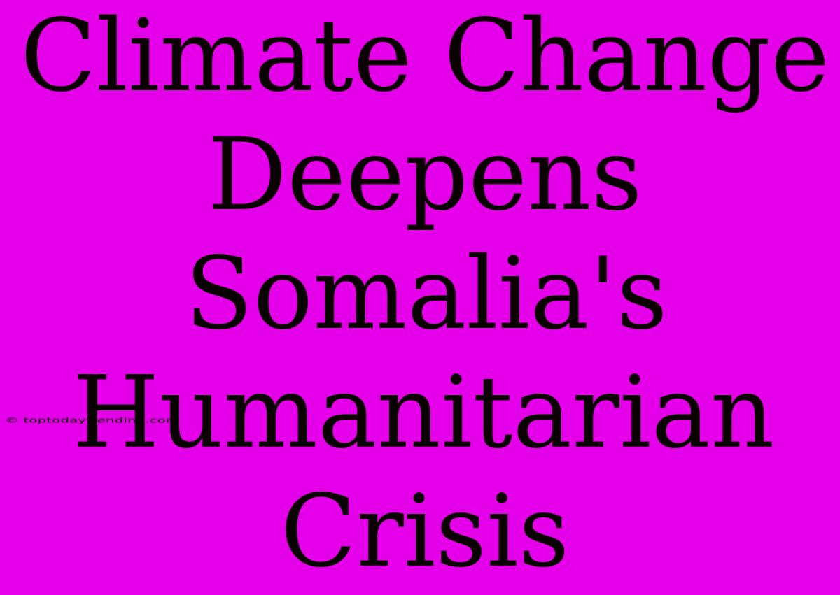 Climate Change Deepens Somalia's Humanitarian Crisis