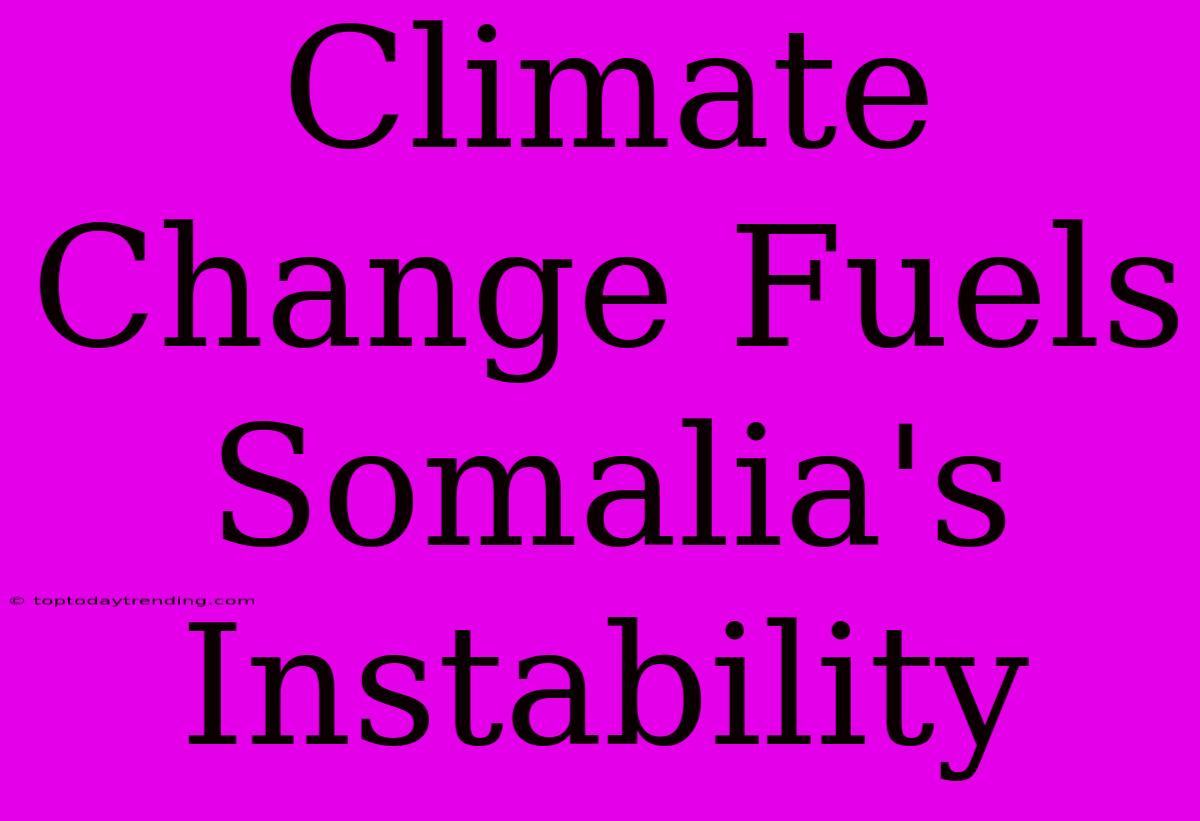 Climate Change Fuels Somalia's Instability