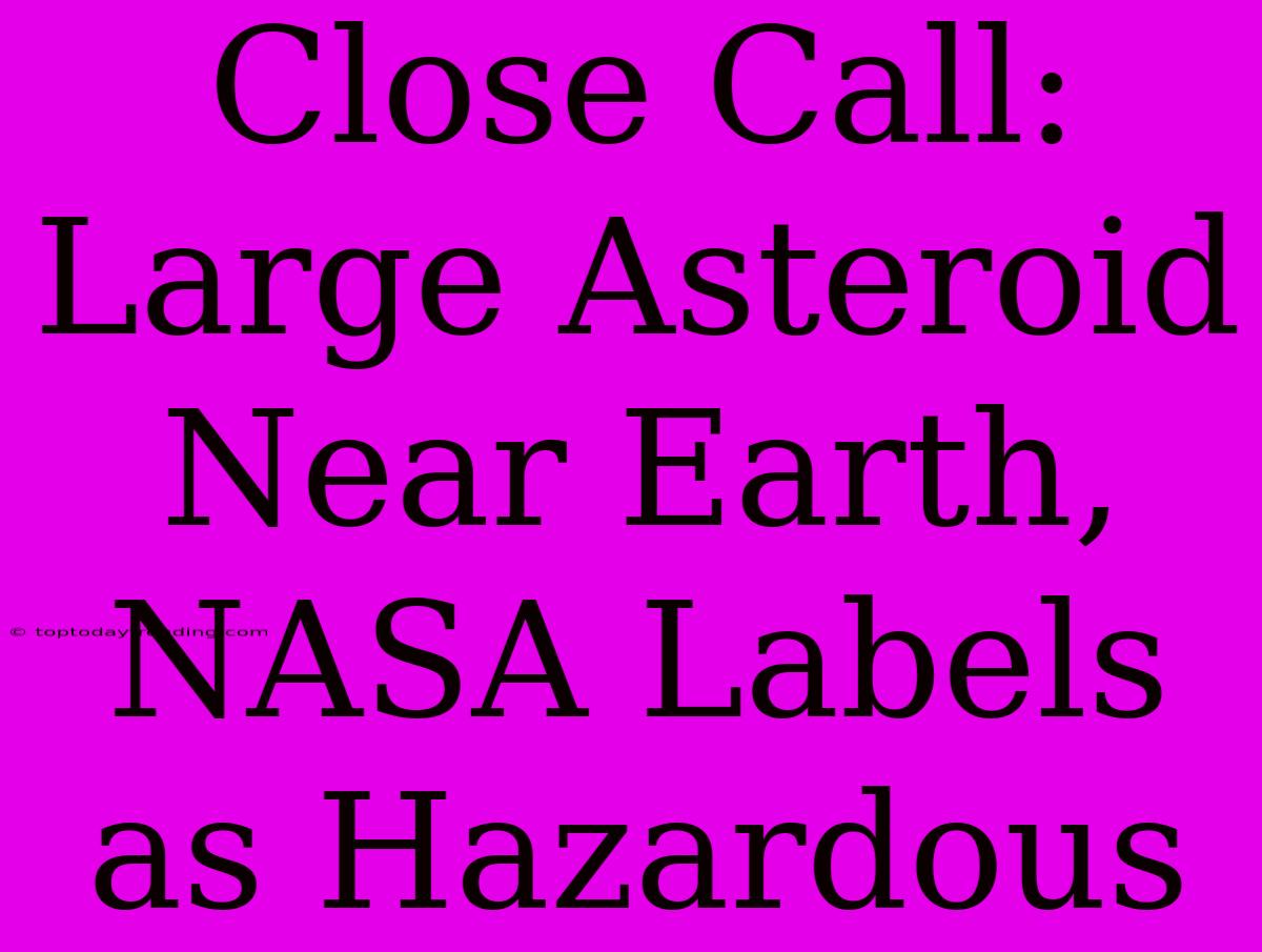 Close Call: Large Asteroid Near Earth, NASA Labels As Hazardous