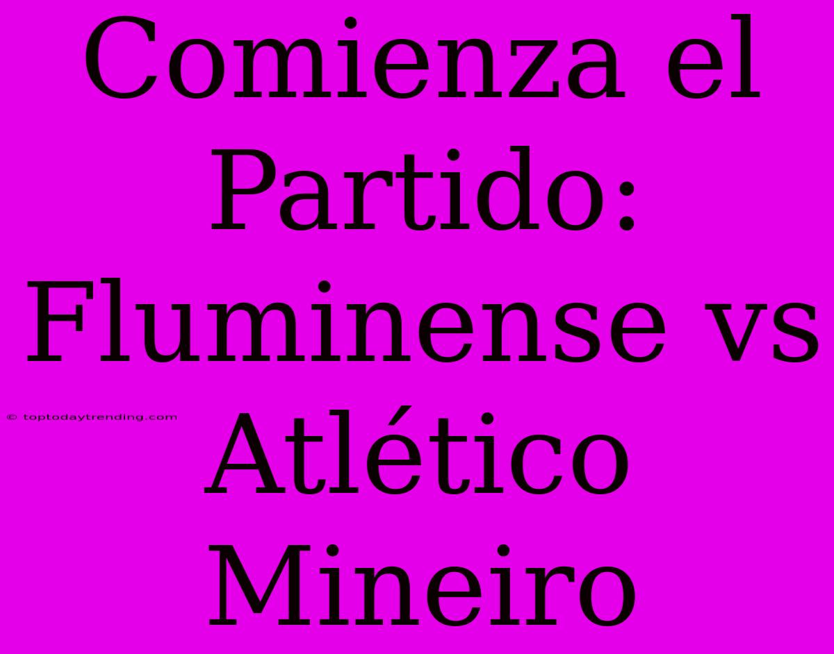 Comienza El Partido: Fluminense Vs Atlético Mineiro