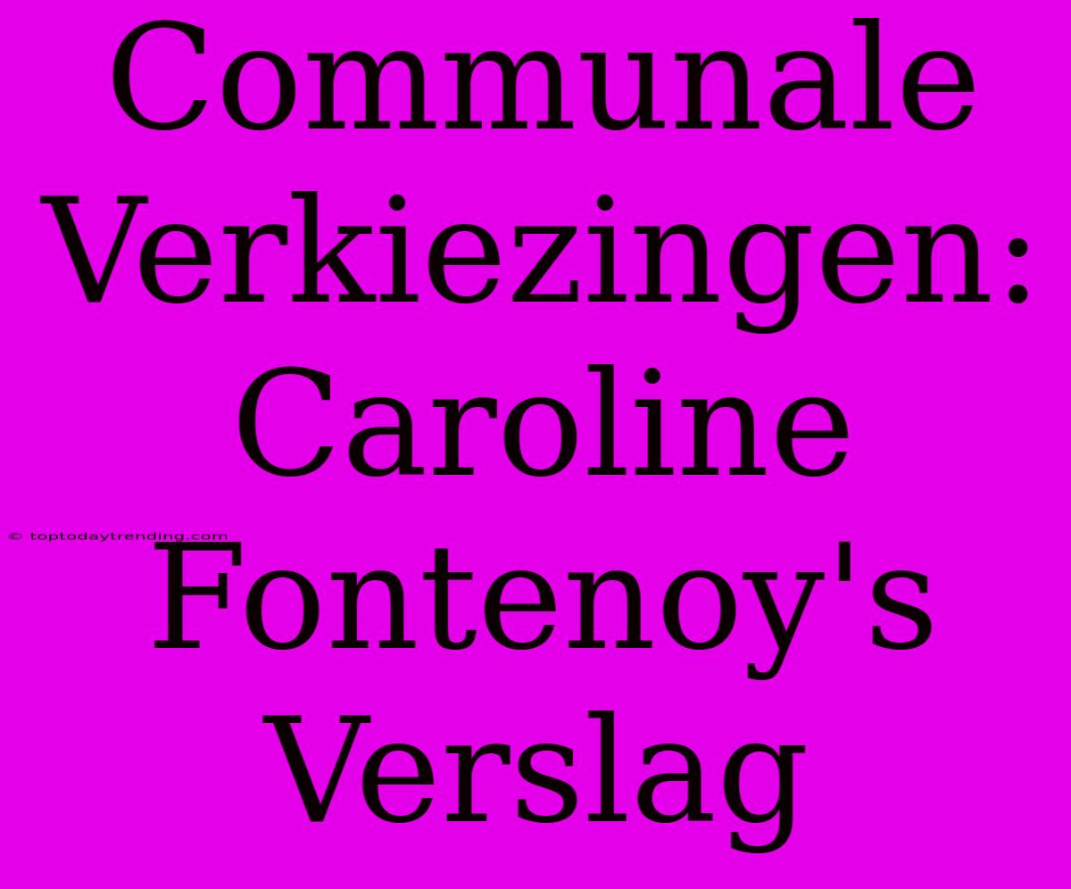 Communale Verkiezingen: Caroline Fontenoy's Verslag