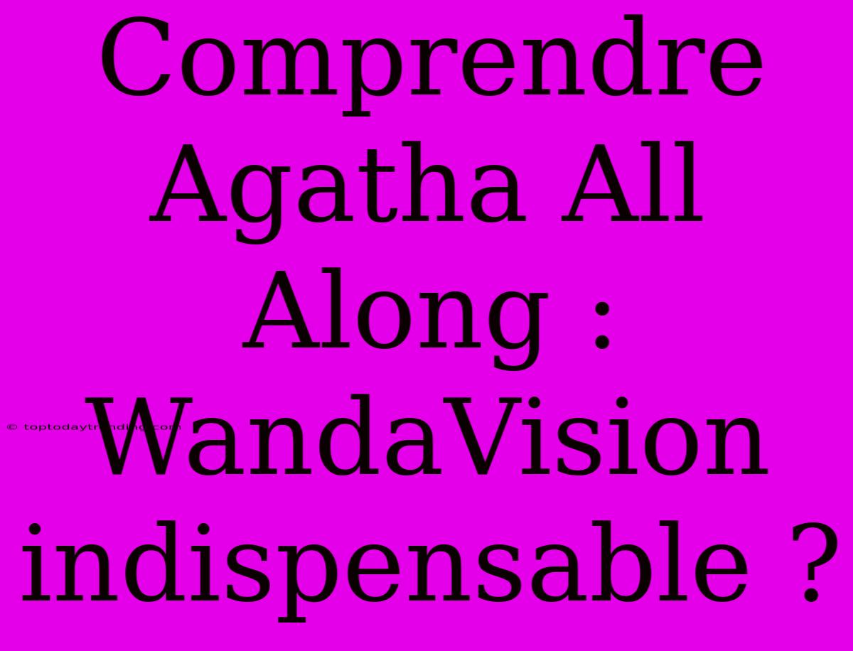 Comprendre Agatha All Along : WandaVision Indispensable ?