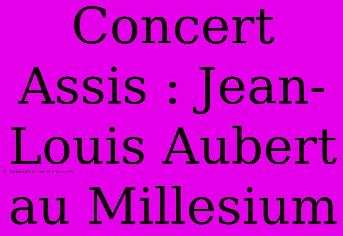 Concert Assis : Jean-Louis Aubert Au Millesium