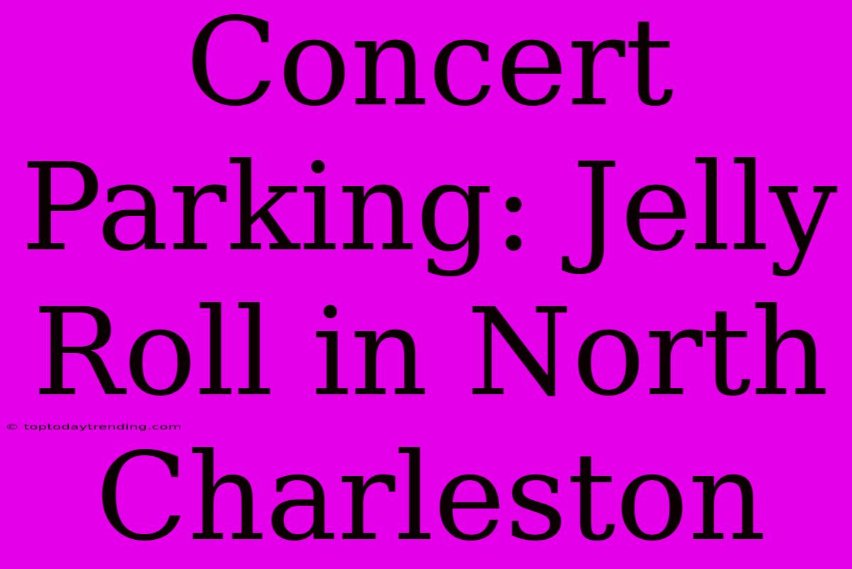 Concert Parking: Jelly Roll In North Charleston