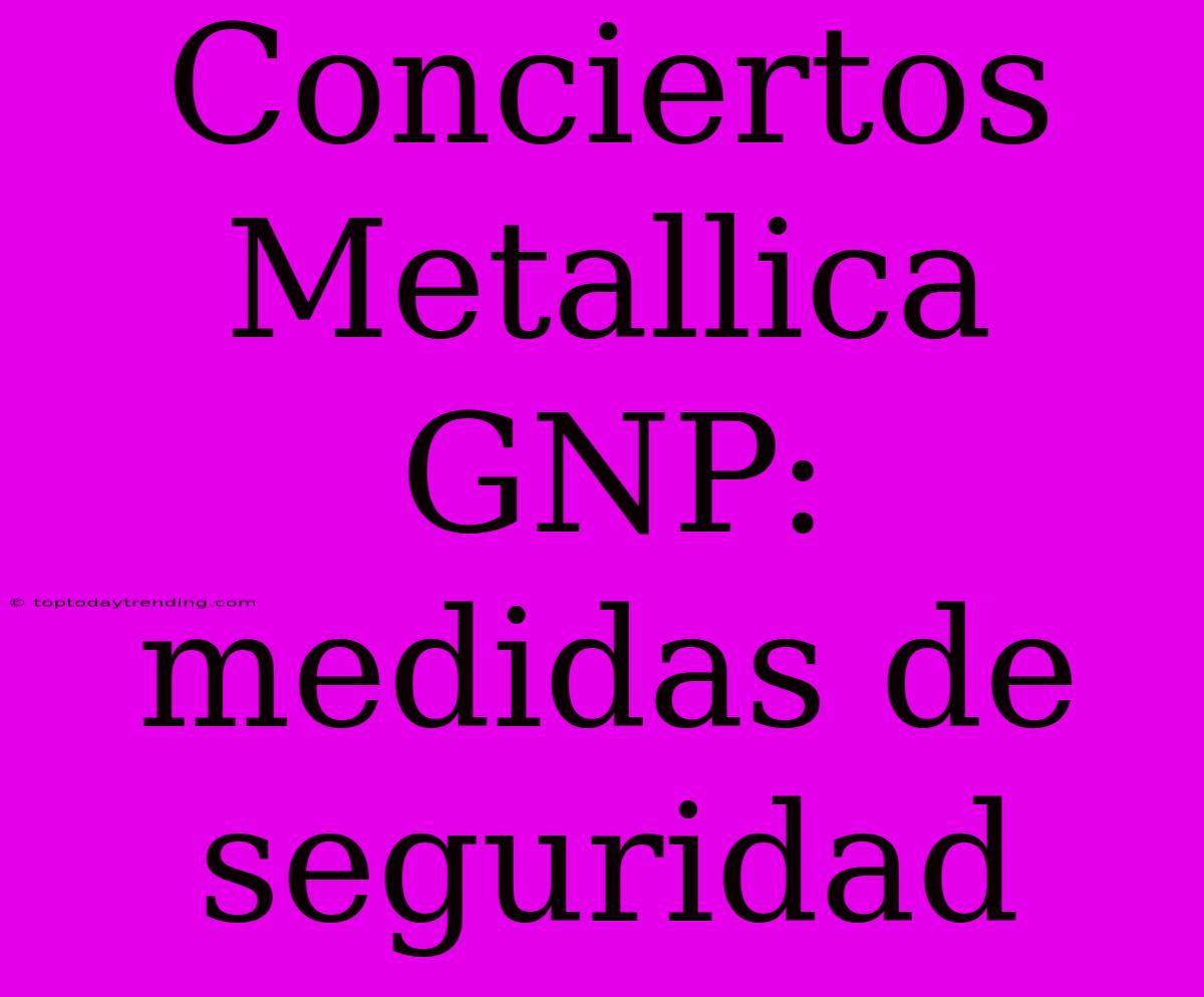 Conciertos Metallica GNP: Medidas De Seguridad