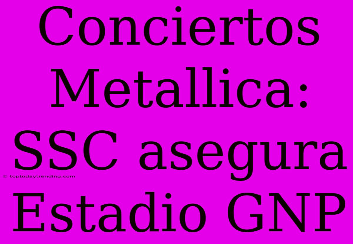 Conciertos Metallica: SSC Asegura Estadio GNP