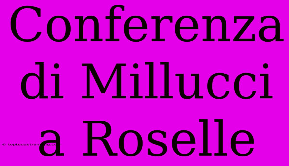 Conferenza Di Millucci A Roselle