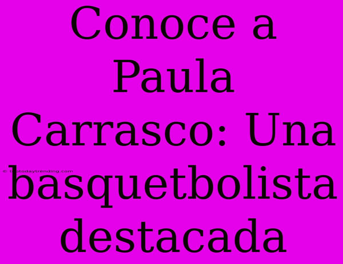 Conoce A Paula Carrasco: Una Basquetbolista Destacada