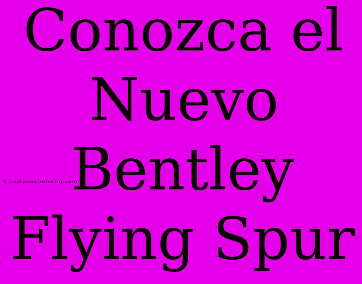 Conozca El Nuevo Bentley Flying Spur