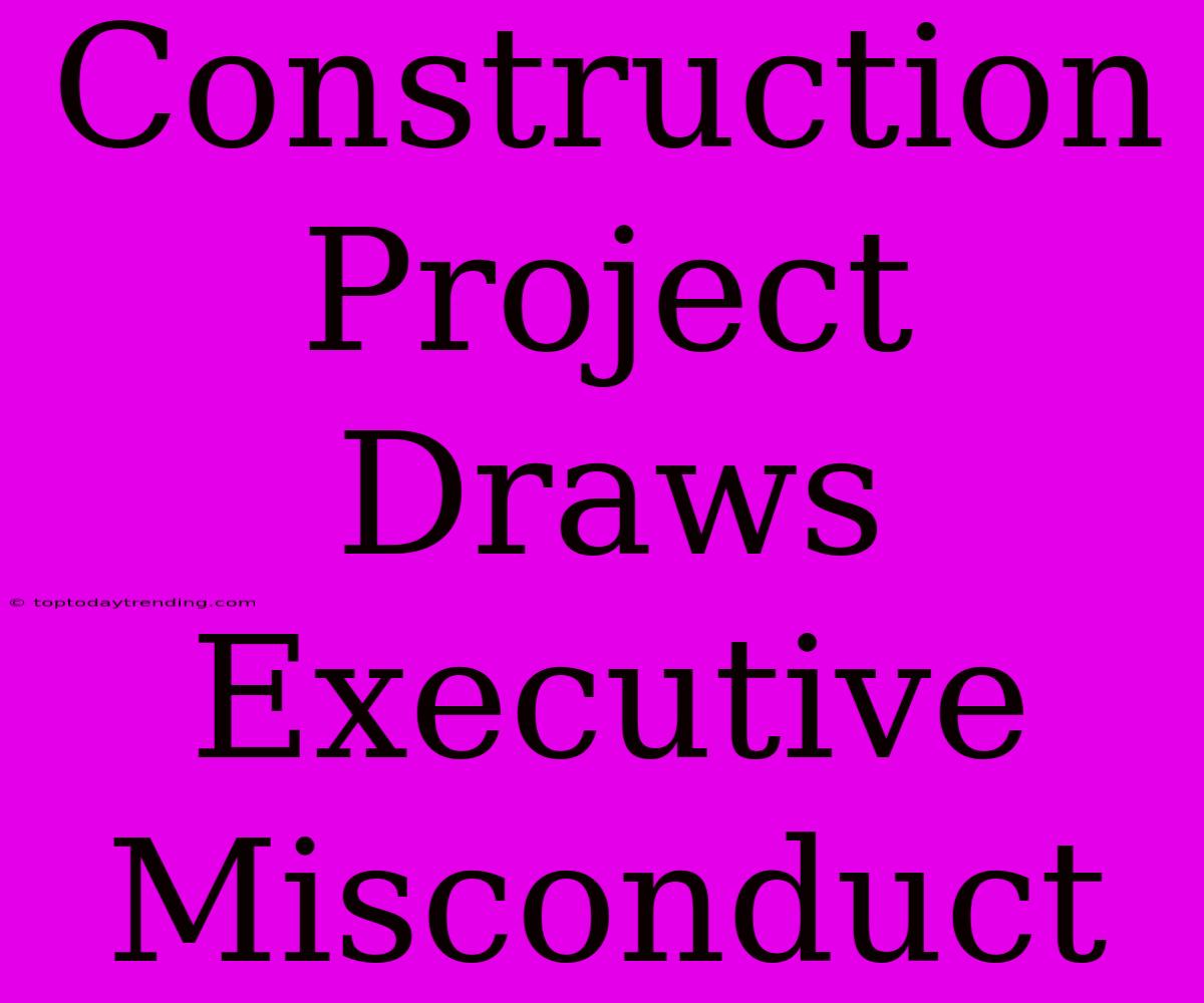 Construction Project Draws Executive Misconduct