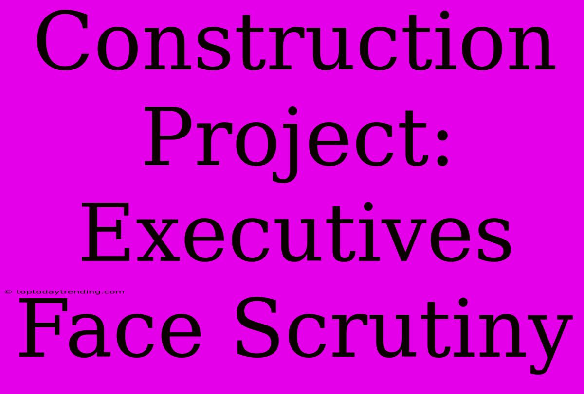 Construction Project: Executives Face Scrutiny