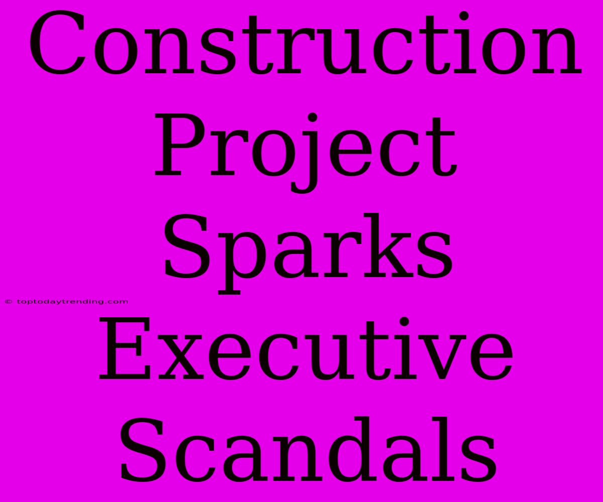 Construction Project Sparks Executive Scandals