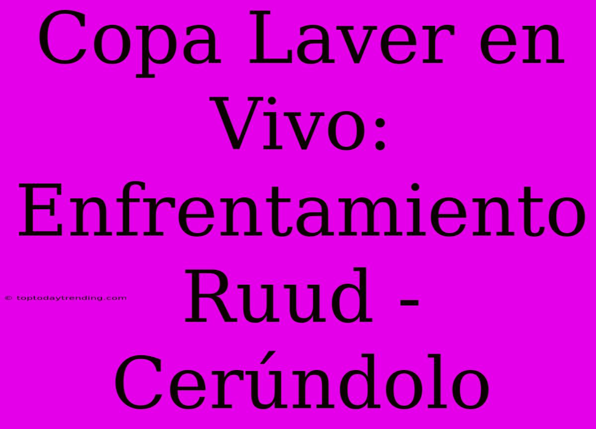 Copa Laver En Vivo: Enfrentamiento Ruud - Cerúndolo