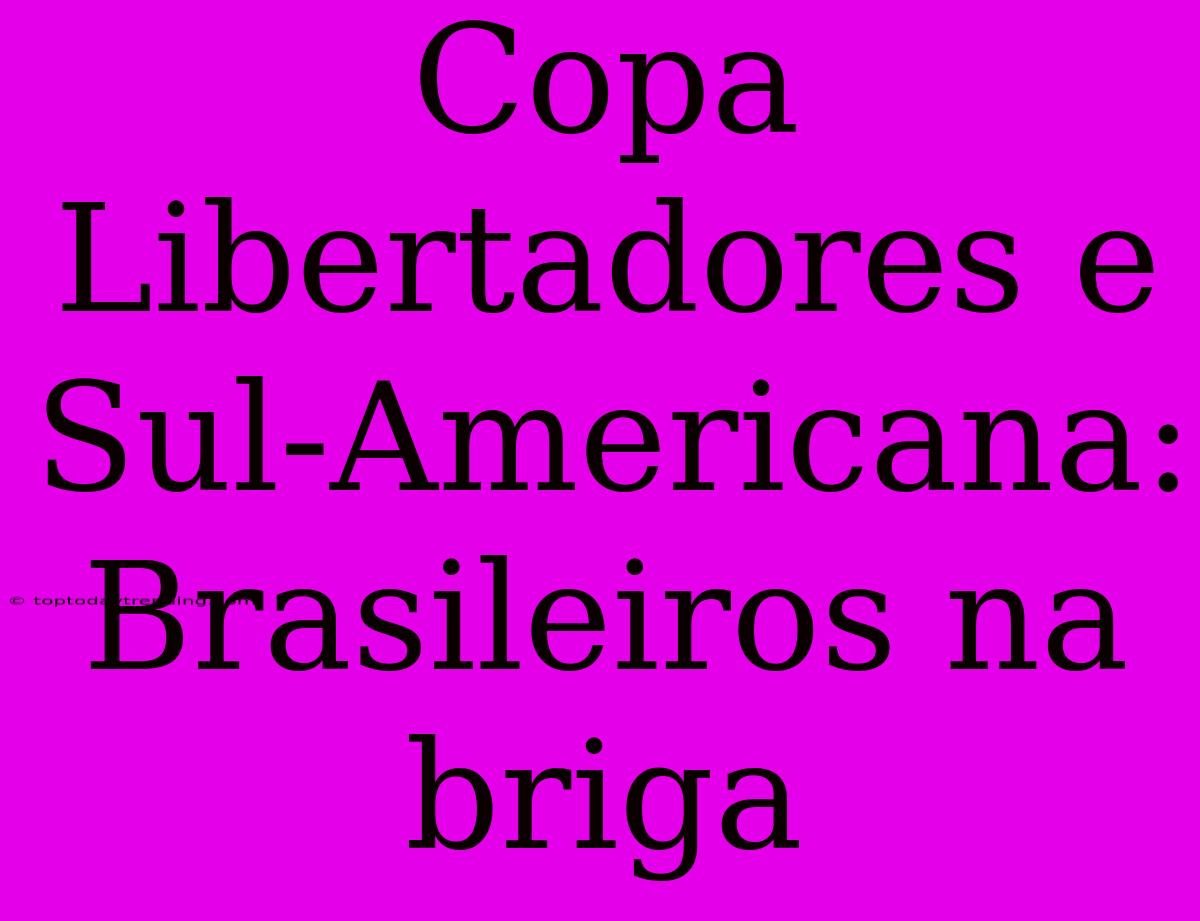 Copa Libertadores E Sul-Americana: Brasileiros Na Briga